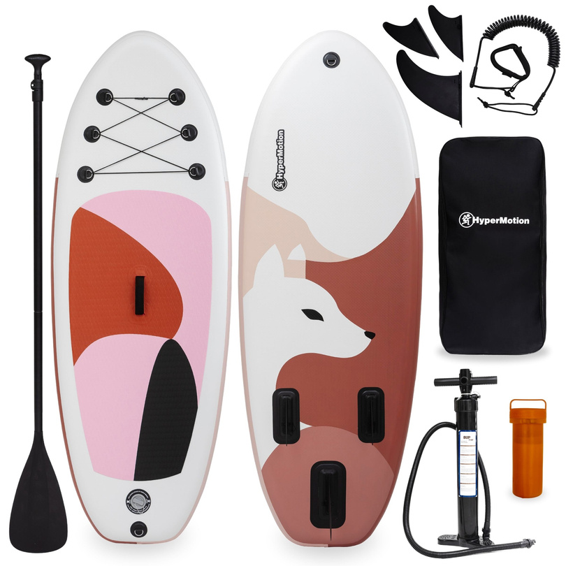 Nafukovací SUP prkno pro děti Stand Up Paddle 215cm s pádlem - HyperMotion WAVE BOOST PINK 215