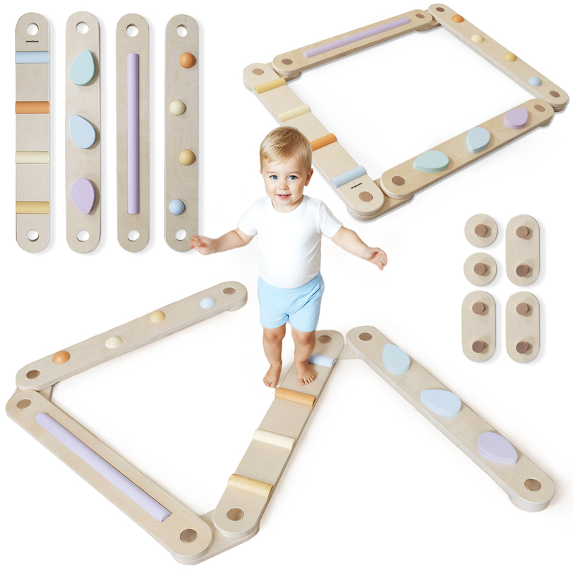 Velká dřevěná smyslová stezka - balanční dráha - 9 prvků