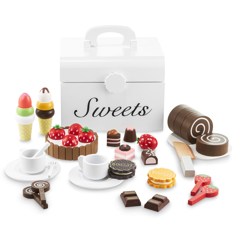 Dřevěná krabice na řezání cukrovinek, cukrárna