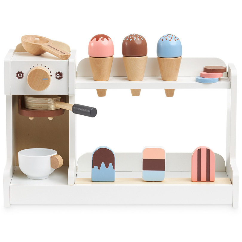 Dřevěná zmrzlinárna s kávovarem - kavárna s příslušenstvím