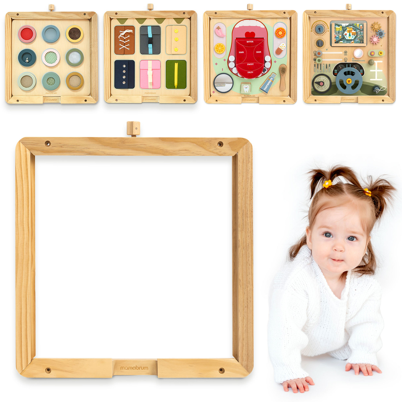 Dřevěný nástěnný rám - pro montáž vzdělávacích tabulí Mamabrum